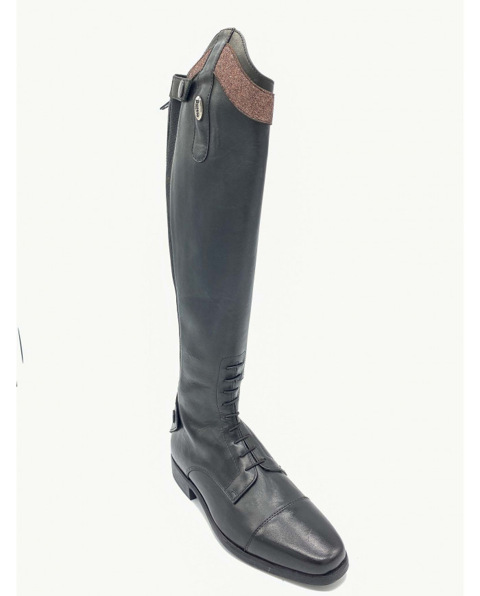 Stivale mod.919 Nero con Fascia 2cm Color Aragosta