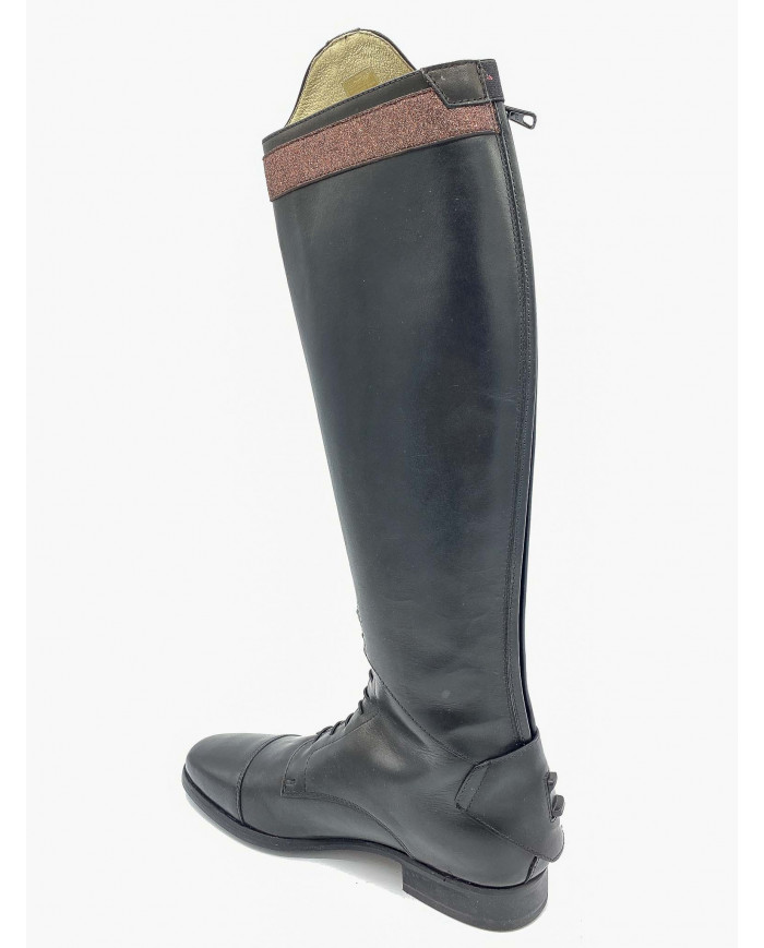 Stivale mod.919 Nero con Fascia 2cm Color Aragosta