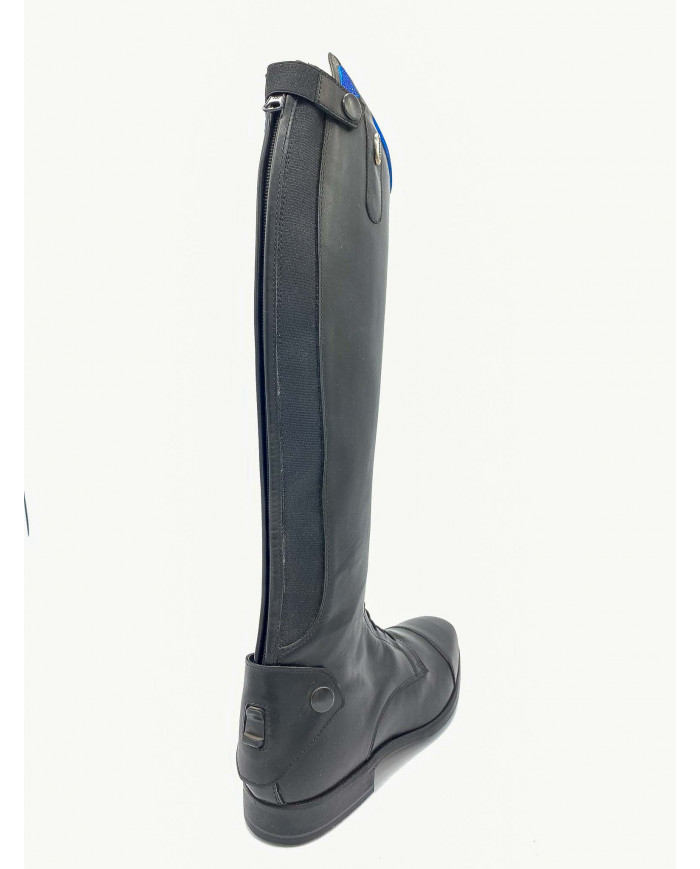 Stivale mod.919 Nero con Fascia 2 cm Color Blu Elettrico