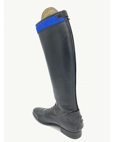 Stivale mod.919 Nero con Fascia 2 cm Color Blu Elettrico