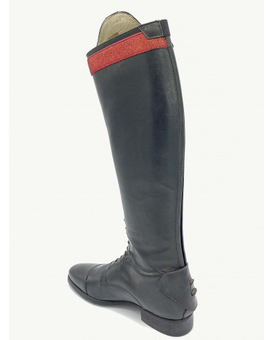 Stivale mod.919 Nero con Fascia 2cm  Rossa