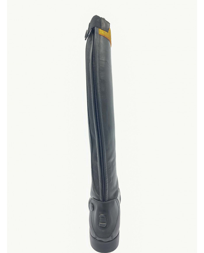 Stivale mod.919 Nero con Fascia 2cm Color Oro
