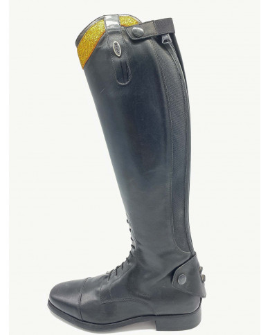 Stivale mod.919 Nero con Fascia 2cm Color Oro