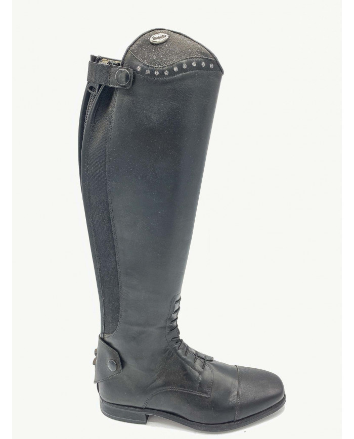 Stivale mod.985 Nero Con Strass E Top Nero Brillante