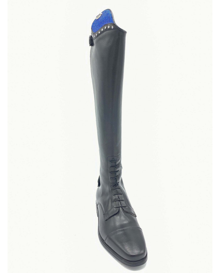 Stivale mod.985 Nero Con Strass E Top Blu
