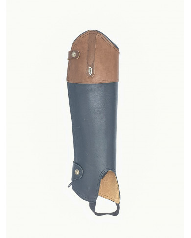 Mini Chaps da concorso in vitello nero e top marrone