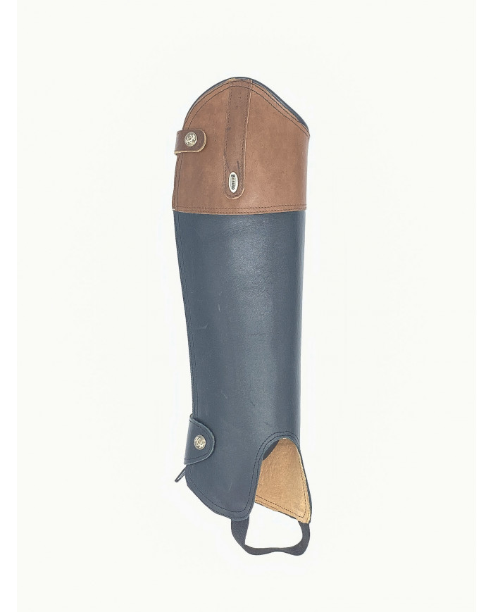 Mini Chaps da concorso in vitello nero e top marrone