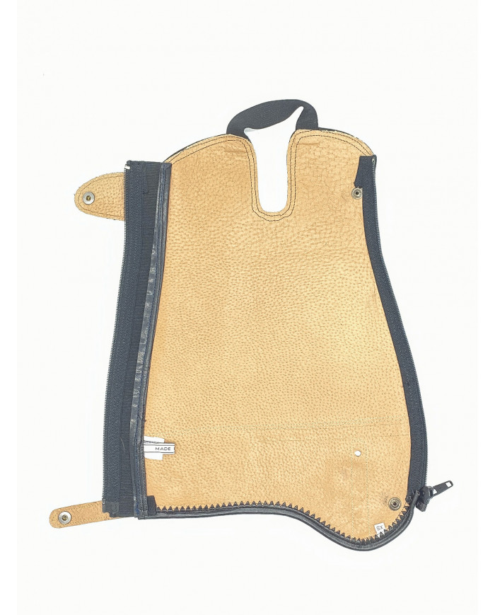 Mini Chaps da concorso in vitello nero e top marrone