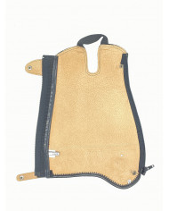 Mini Chaps da concorso in vitello nero e top marrone
