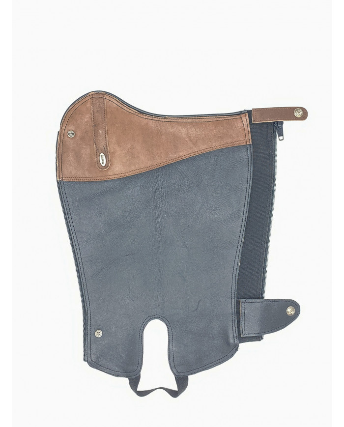 Mini Chaps da concorso in vitello nero e top marrone