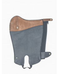 Mini Chaps da concorso in vitello nero e top marrone