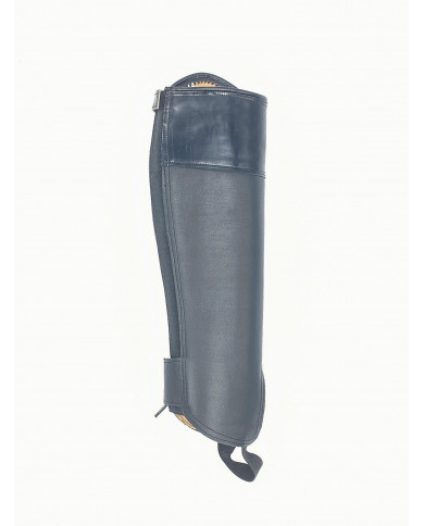 Mini Chaps da concorso in vitello nero e top laccato