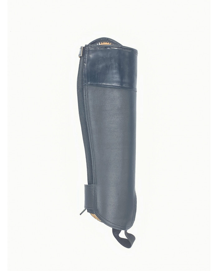 Mini Chaps da concorso in vitello nero e top laccato
